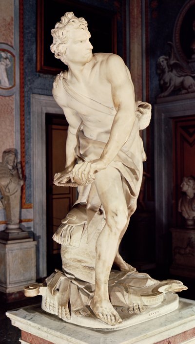 ダビデ、1623-24（大理石） 作： Gian Lorenzo Bernini